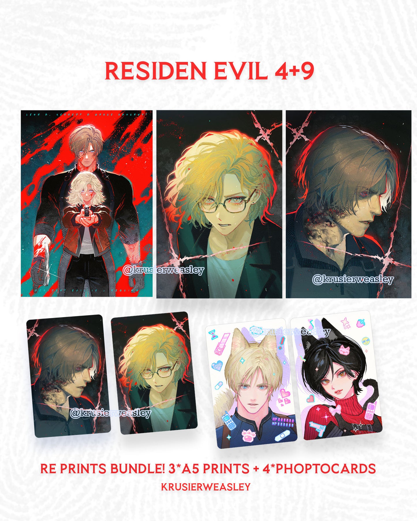 Leon Kennedy Print | Photocard | Sticker | Standee | Resident Evil