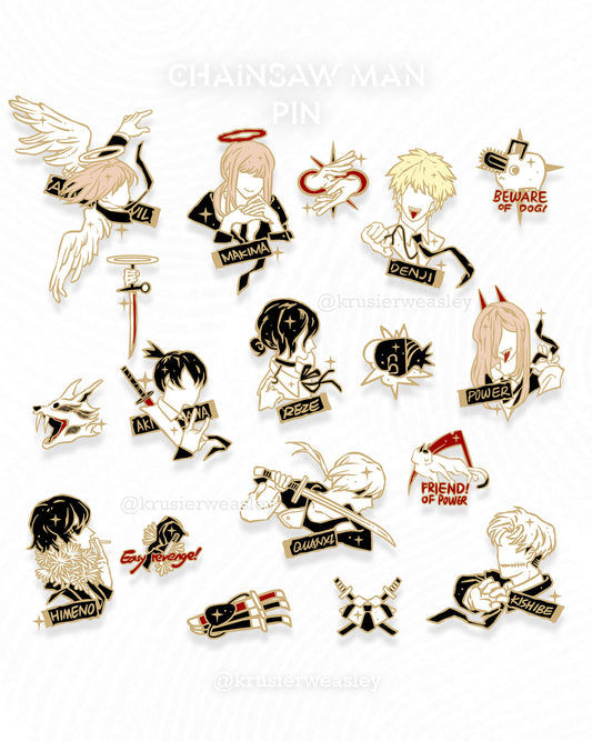 Chainsaw Man Enamel Pin Collection