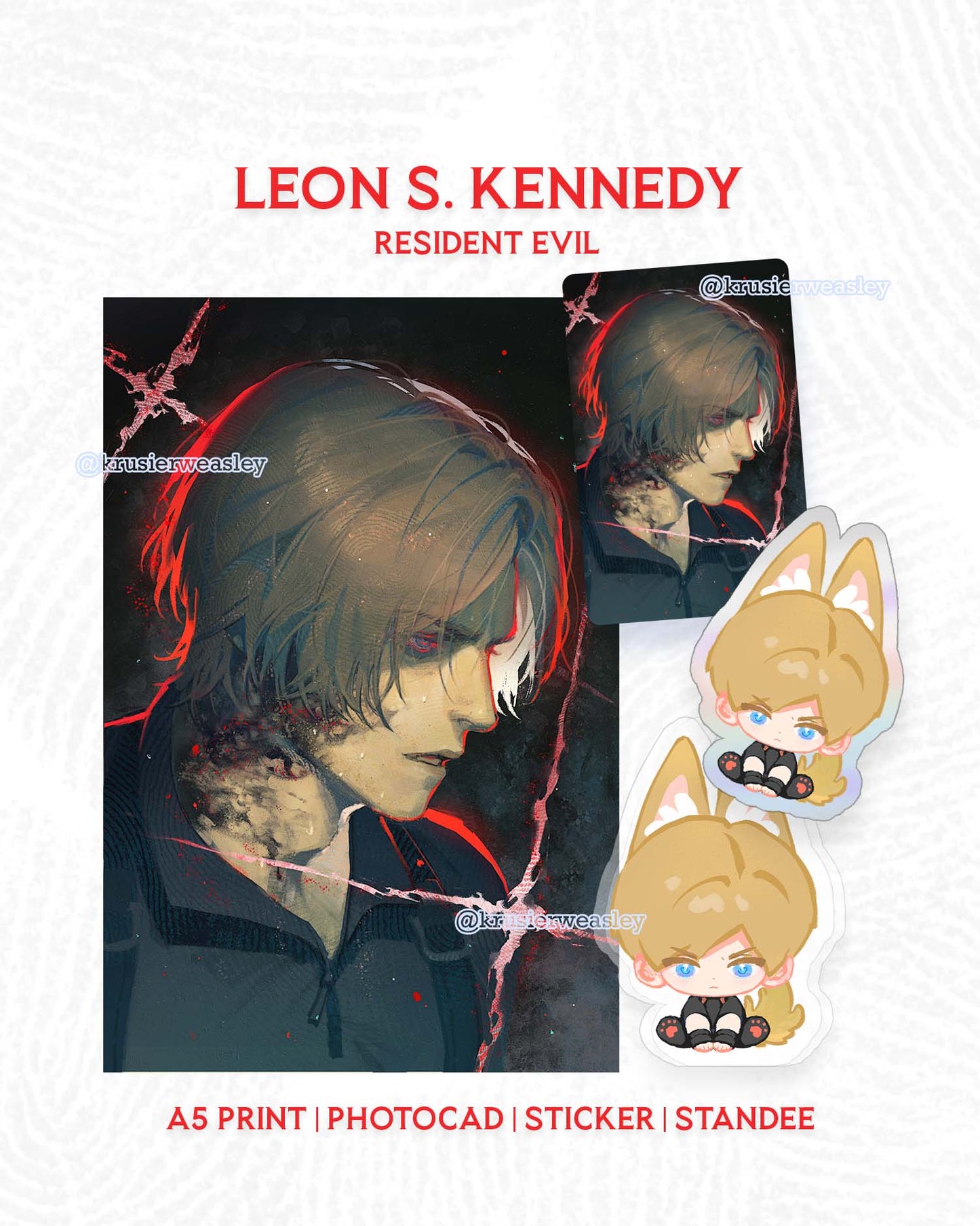 Leon Kennedy Print | Photocard | Sticker | Standee | Resident Evil
